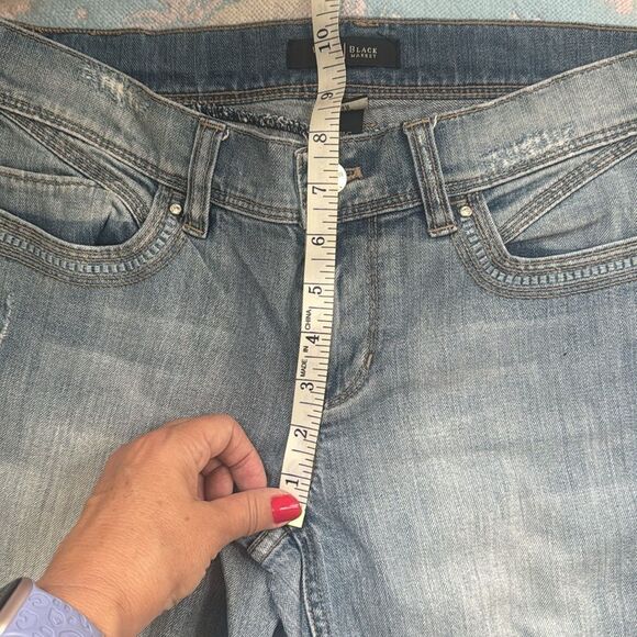 WHBM Noir Sz 4 Slim Leg Embellished Jeans EUC - Picture 13 of 13